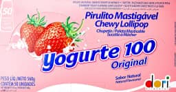 Pirulito Yogurte Mastigável Sabor Morango Dori 560g