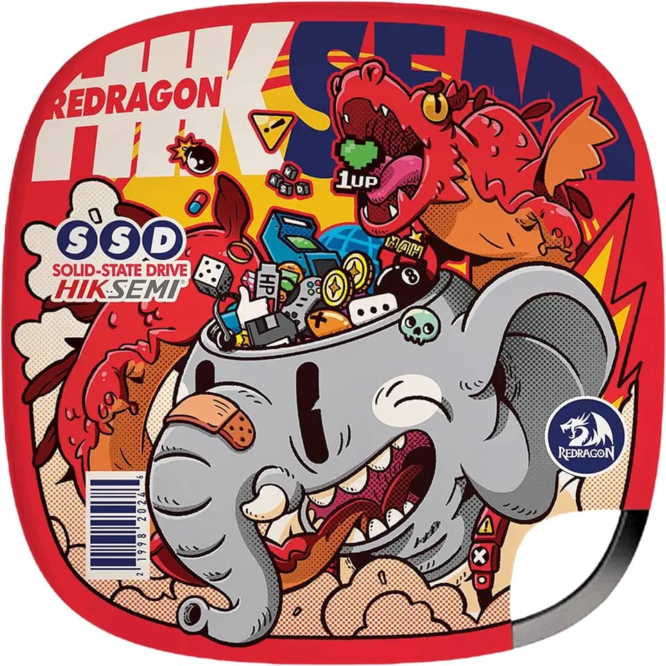 SSD Externo Redragon X Hiksemi Elefante 256GB Vermelho USB Tipo-C 3.0 GD801