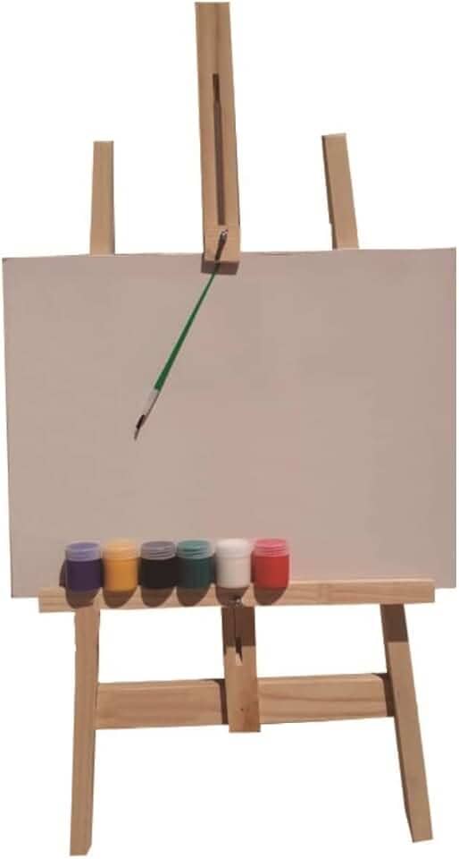 Kit de Pintura com Cavalete, Tela. Guache e Pincel
