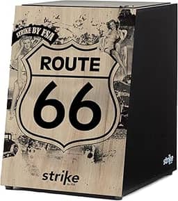 Cajon FSA Handcrafted Professional Percussion Instrument - Deep Bass, Crisp Snare Sound, Brazilian Wood, Ergonomic Tilt Design Sk4010 Route 66