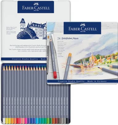 CS GOLDFABER AQUAREL EST. METAL 24 CORES, Faber-Castell, 114624, Multicor, 24 cores