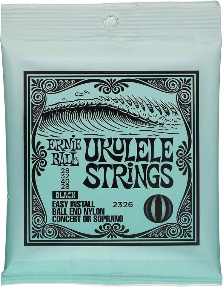 Ernie Ball Ukulele Ball End Nylon Strings, Black (P02326)