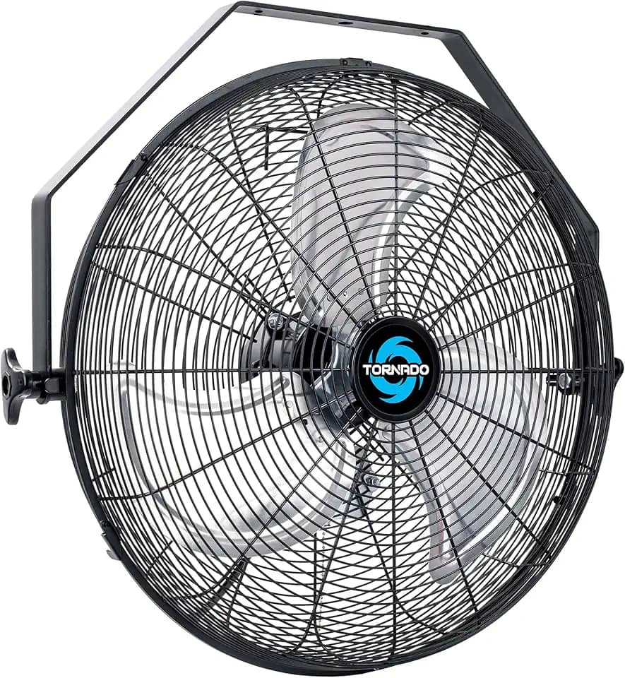 Tornado - Ventilador de parede industrial de alta velocidade de 45 cm com motor de gabinete TEAO - 4000 CFM - 3 velocidades - cabo de 18 pés - uso industrial, comercial, residencial - listado como