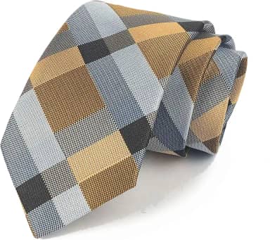 Gravata masculina clássica xadrez azul escuro cinza jacquard tecido seda gravata, Cor 7, tamanho �nico