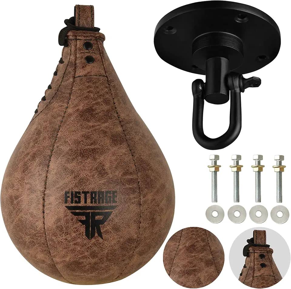 Bolsa de boxe Speed Ball de couro MMA Muay Thai Training Punching Dodge Striking Kit com suporte giratório para treino Speedball Kicking Platform Equipment