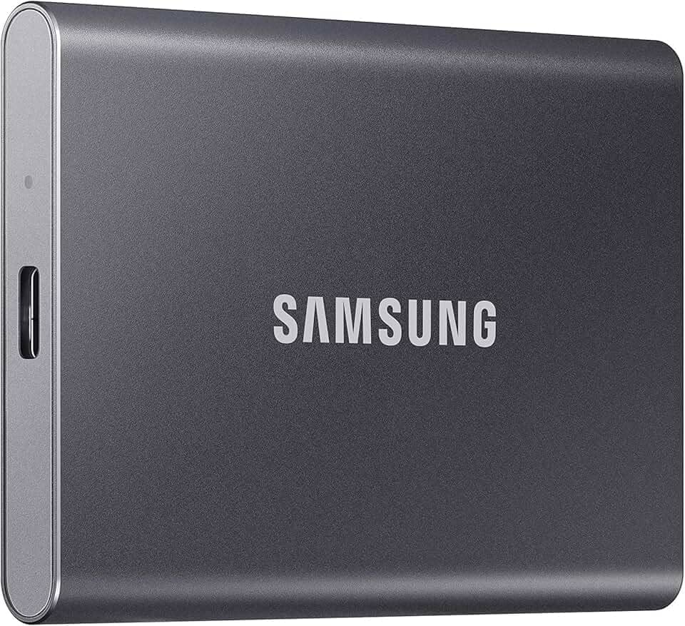 SSD Externo Samsung T7 1TB (USB 3.2, Leitura até 1050MB/s e Gravação até 1000MB/s)