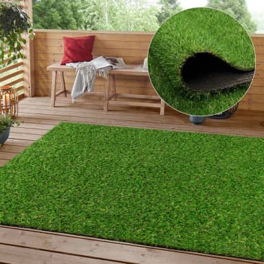 Heyroll Grama artificial realista, 9,5 m x 1,5 m, grama sintética artificial, tapete de grama verde de 20 mm, tapete de gramado para cães de estimação com orifícios de drenagem para pátio interno ao ar livre jardim paisagem/tamanho personalizado