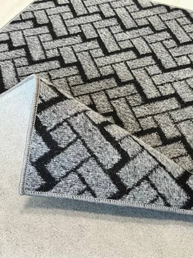 Tapete Para Sala Quarto Cinza Preto 1,00 X 1,50m Pequeno Feltro Macio7845176301567