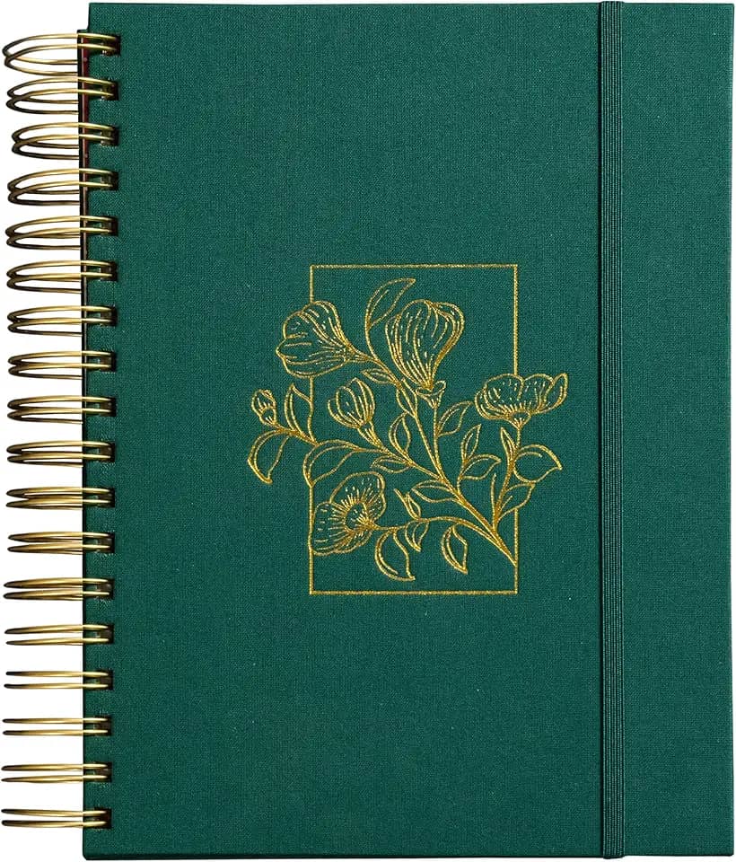 Meu plano perfeito, planner sem data, capa verde tecido sobre capa dura | Planner 2026