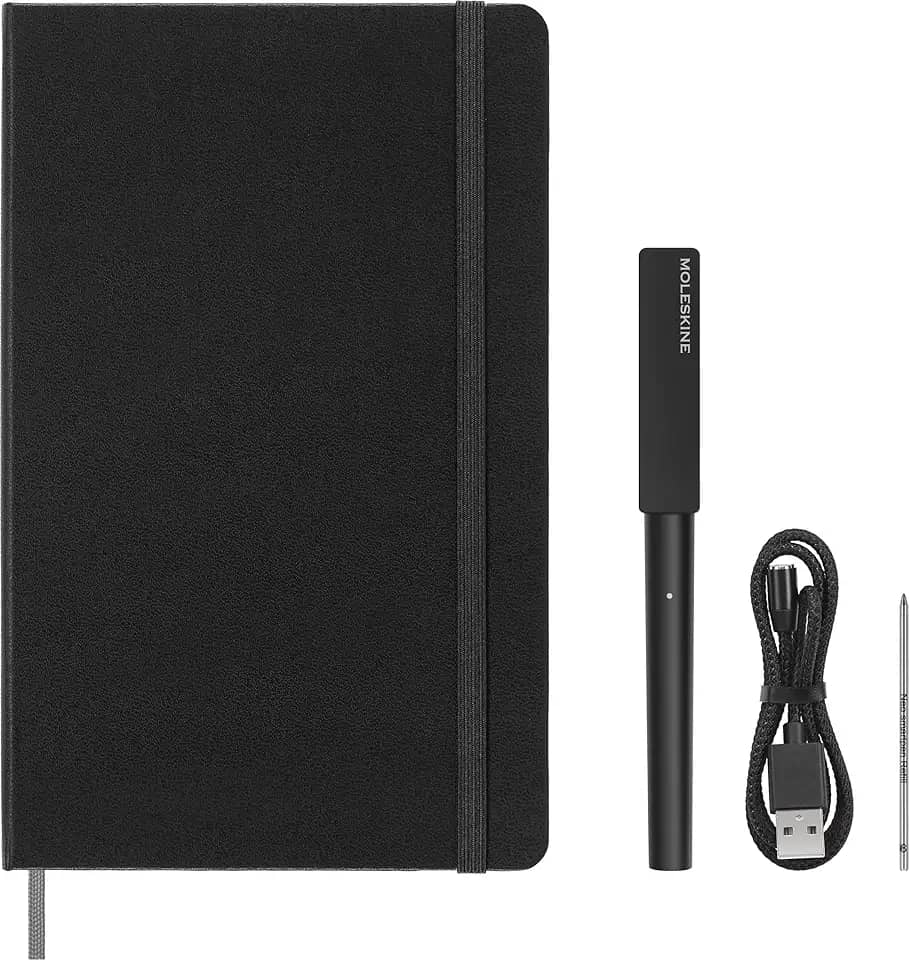 Moleskine Conjunto de escrita inteligente com bateria melhorada – Edição 2022 | Caderno inteligente e caneta inteligente para anotações digitais | Aplicativo de notas de trabalho apenas para notebooks