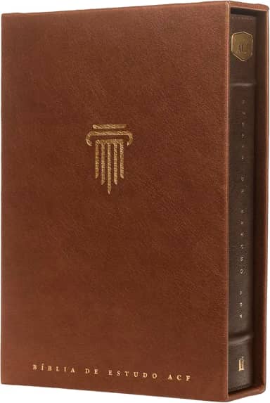 Bíblia de Estudo ACF, Couro-soft marrom | Com comentários da King James Study Bible