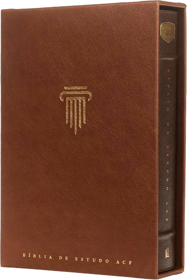 Bíblia de Estudo ACF, Couro-soft marrom | Com comentários da King James Study Bible