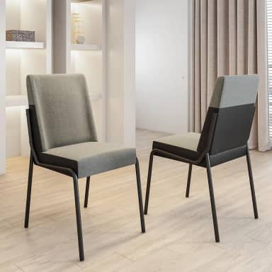Conjunto 2 Cadeiras de Jantar Hug 1749 Carraro Grafite Preto