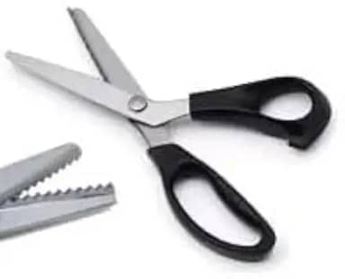 Tesoura Zig Zag Picotar Costura Papel Tecido Profissional Cor Preto