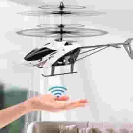 Helicóptero Com Controle Remoto e Sensor de Mão USB Recarregável