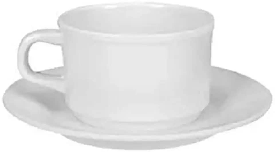 Tuut, Linha Melamine, Jogo com Xícara e Píres para Chá, Branco, 200ml