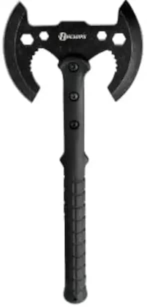 Machado Tático com Lâmina de Aço, 44,5cm, Cabo Emborrachado, 660g, Bainha de Nylon, Preto