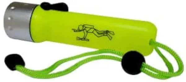 Lanterna de Mergulho LED 3W, Verde, 200lm, Alcance 50m, À Prova D'água IPX6, Profundidade até 20m