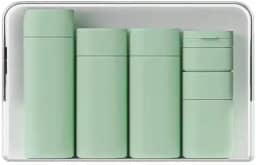 Kit Viagem Premium para Cosméticos: Frascos Silicone Anti‑Vazamento com Necessaire Organizador (Verde)