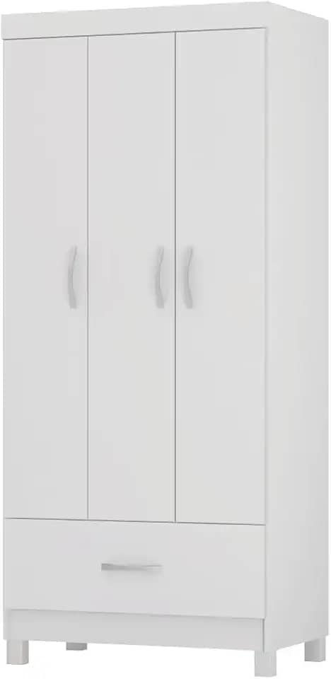 Guarda Roupas Solteiro 3 Portas 1 Gaveta Prince Demóbile (Branco)