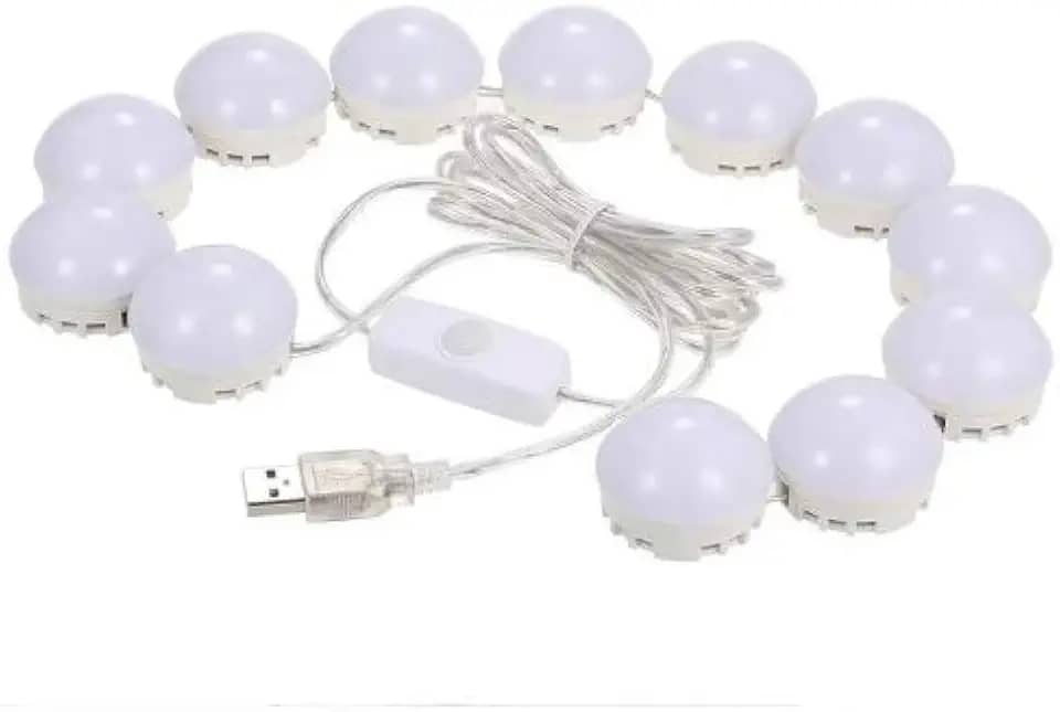 Luz de Espelho Usb Maquiagem Make Camarim Led Studio 3 Cores Ajustavel