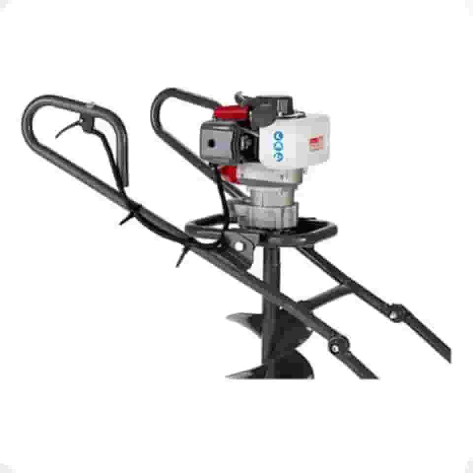 Perfurador de Solo a Gasolina BRANCO BPS52 com Carrinho Quadro de Transporte - Ergonomia e Eficiência para Perfurações