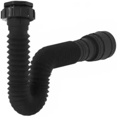 Delflex, Sifão Sanfonado Flexível Preto Cozinha Pia Banheiro Tanque