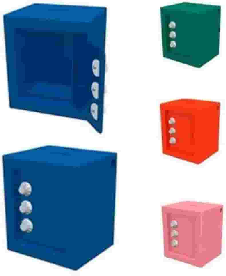 COFRINHO MINI COFRE EM AÇO COM SEGREDO SENHA AJUSTAVEL PARA NOTAS E MOEDAS FERCAR