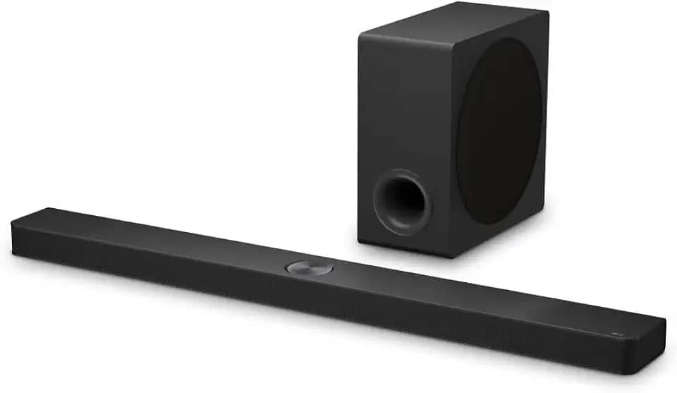 Soundbar LG Dolby Atmos, 570W RMS, 5.1.3 Canais, DTS:X, AI Room Calibration Pro, AI Sound Pro, Sem fios, WOW Orchestra, Conexões Múltiplas - S90TY