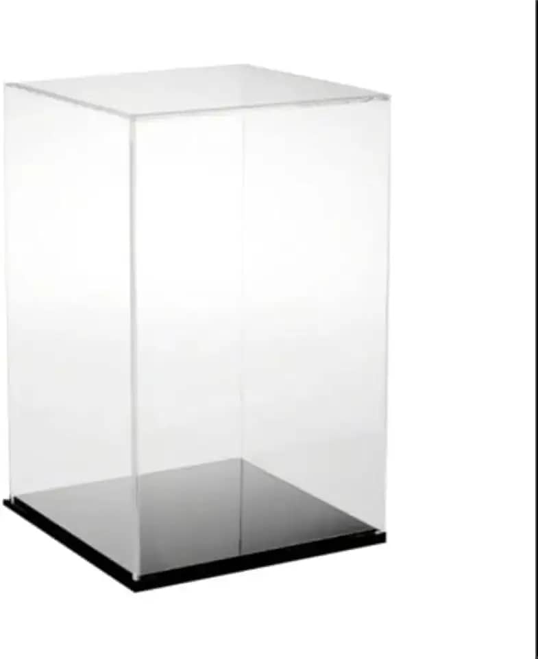 Caixa Expositora em Acrílico Transparente- base cor preta (15x15x25(h))