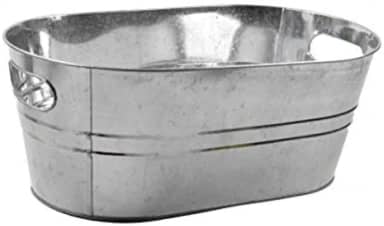 BALDE DE METAL GALVANIZADO RETANGULAR PARA CERVEJA 7,6L