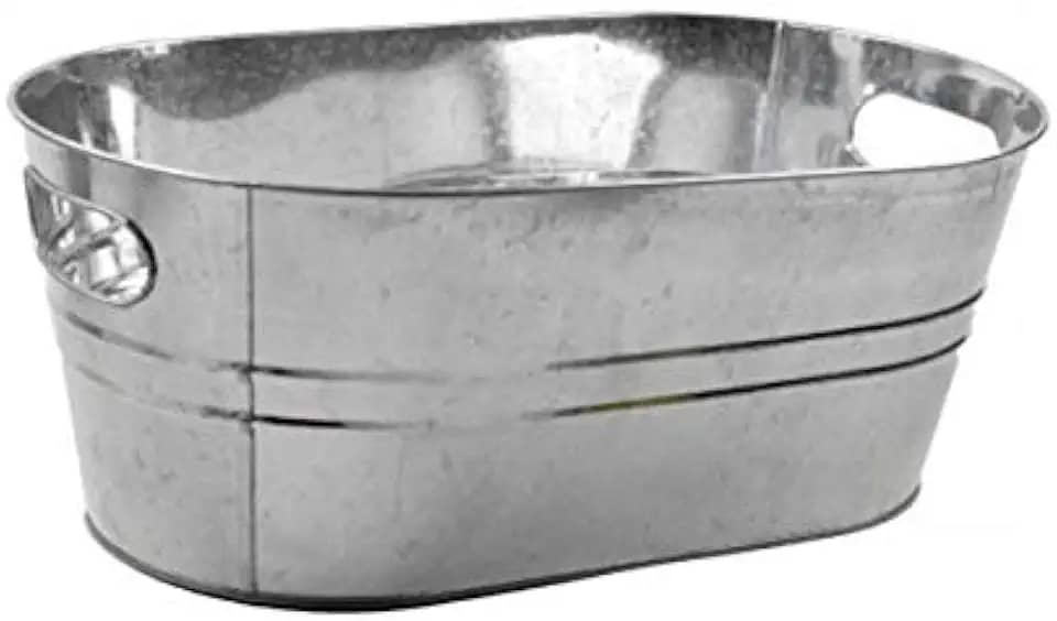 BALDE DE METAL GALVANIZADO RETANGULAR PARA CERVEJA 7,6L