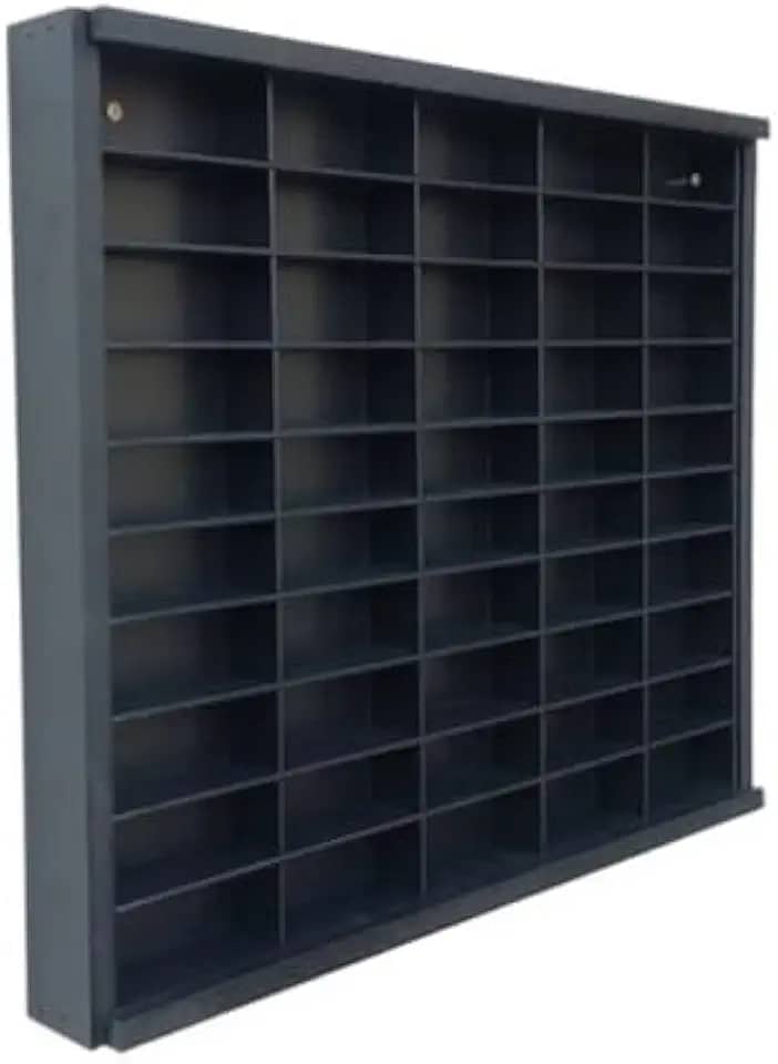 Display para Coleção com 50 Nichos Escala 1:64, Expositor com Tampa para Melhor Proteção e Visualização