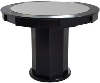 Mesa de Carteado com Gavetas e Porta copos - 1,09x0,80 - Com xadrez - Grafite