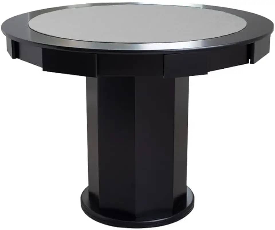 Mesa de Carteado com Gavetas e Porta copos - 1,09x0,80 - Com xadrez - Grafite