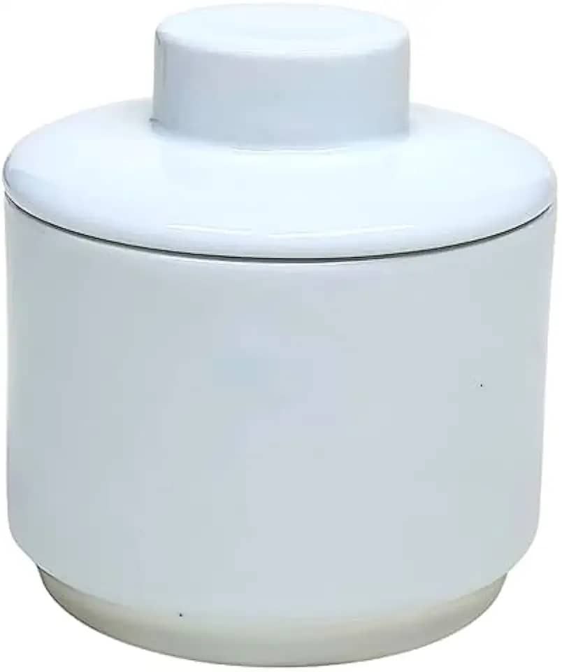 Manteigueira Francesa Porcelana Branca Premium 250 gramas