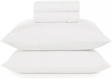 Jogo De Cama Queen 4pçs Hotel Motel Pousada Airbnb 180 Fios Teka Profiline Tecido Profissional Branco Resisitente a Lavação com Cloro