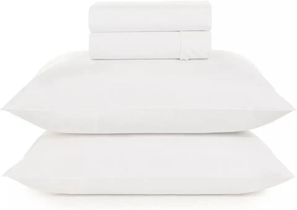 Jogo De Cama Queen 4pçs Hotel Motel Pousada Airbnb 180 Fios Teka Profiline Tecido Profissional Branco Resisitente a Lavação com Cloro