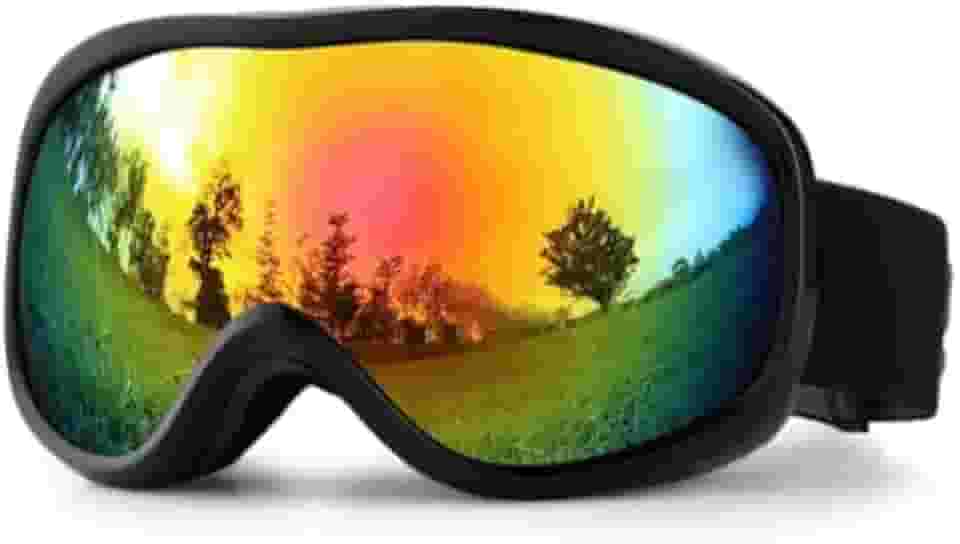 HZXINWANG Óculos de esqui esféricos duplos anti-embaçamento: óculos de esqui unissex para uso ao ar livre com proteção UV e lentes antiembaçamento robustas