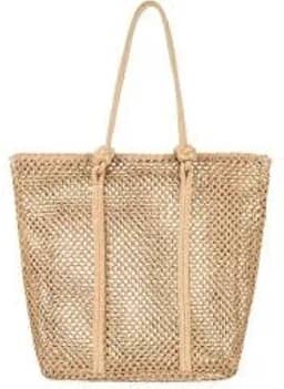 Bolsa de Praia Feminina em Palha Sintética – Sacola Grande com Forro e Alça de Corda, Estilo Verão Casual | bolsa tote praia.