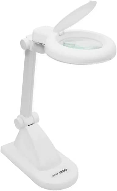 Solver LUPA DE BANCADA ILUMINAÇÃO LED 3X+12X BIVOLT HL200, BRANCO