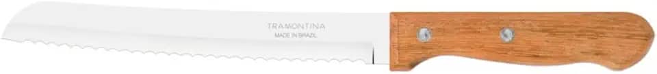 Faca Para Pão Tramontina Dynamic Com Lâmina De Aço Inox E Cabo De Madeira Natural 8"