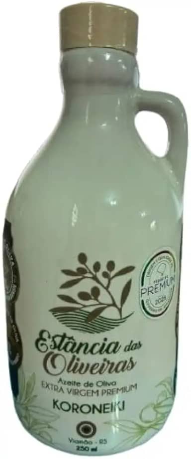 Estância das Oliveiras Azeite de Oliva Extra Virgem Premium Koroneiki, 250ml, Garrafa Cerâmica, Origem Brasil, Monovarietal, Premiado Internacionalmente