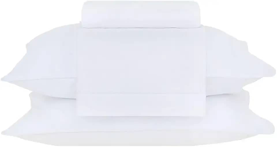 Buddemeyer Jogo de Cama Queen Percal 180 Fios Basic Percalle 100% Algodão Penteado Branco 4 peças