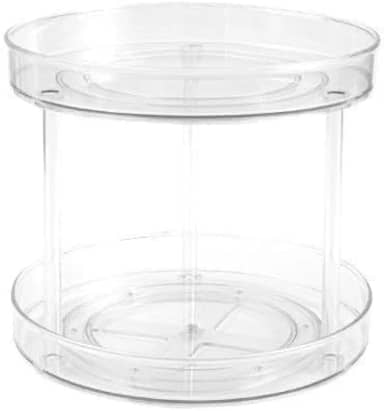 Organizador Duplo Acrílico Redondo Giratório Multi Maquiagem