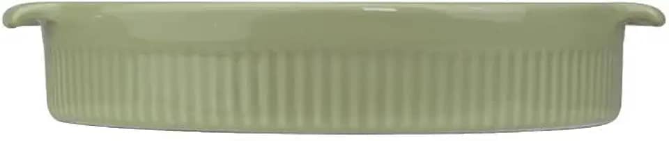 Germer, Travessa redonda em porcelana, modelo assar ou servir, Funda, refratária, Ø 21 cm, 1000 ml, Verde Chá