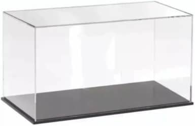 Caixa Expositora em Acrílico Transparente- base cor preta (30x15x20(h))
