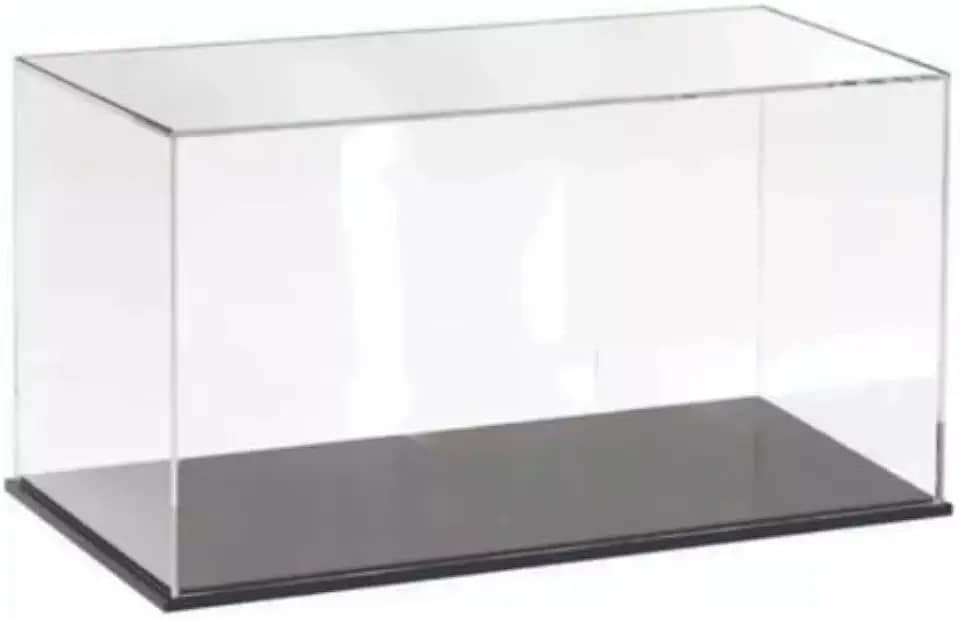 Caixa Expositora em Acrílico Transparente- base cor preta (30x15x20(h))