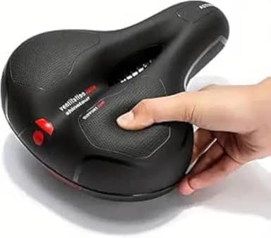 Banco De Bicicleta Confortável Selim Largo Com Absorção De Choque Almofada De Bike Macia À Prova D'Água Com Faixa Traseira Segurança Assento Com 2 Molas Anti-Impacto