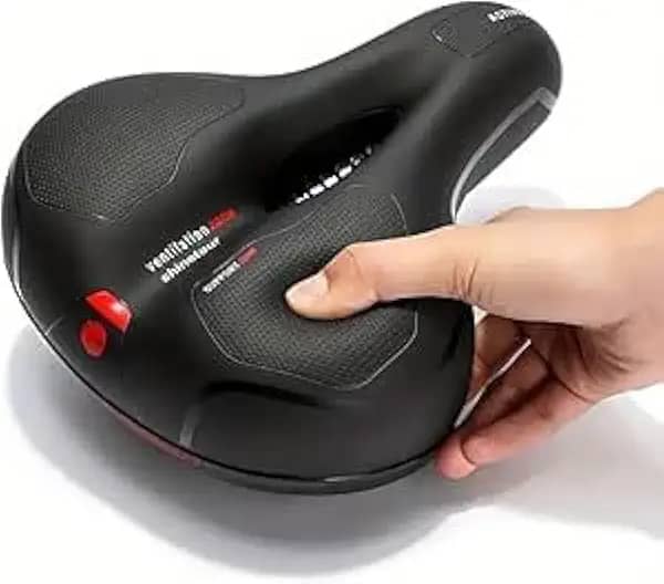 Banco De Bicicleta Confortável Selim Largo Com Absorção De Choque Almofada De Bike Macia À Prova D'Água Com Faixa Traseira Segurança Assento Com 2 Molas Anti-Impacto